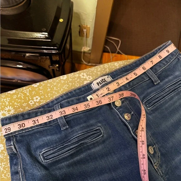 Paige Leenah Jeans Womens Size 31 Wide Leg Blue - Picture 10 of 14